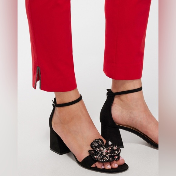 CHICO’s Red Capri Pant_Brigitte Beaded Ankle Pants_size 12R/2R_New - Picture 4 of 14